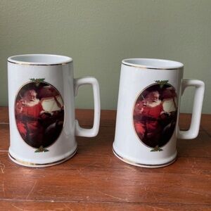 Vintage 1996 Christmas Coke Coca Cola Mugs Set of 2